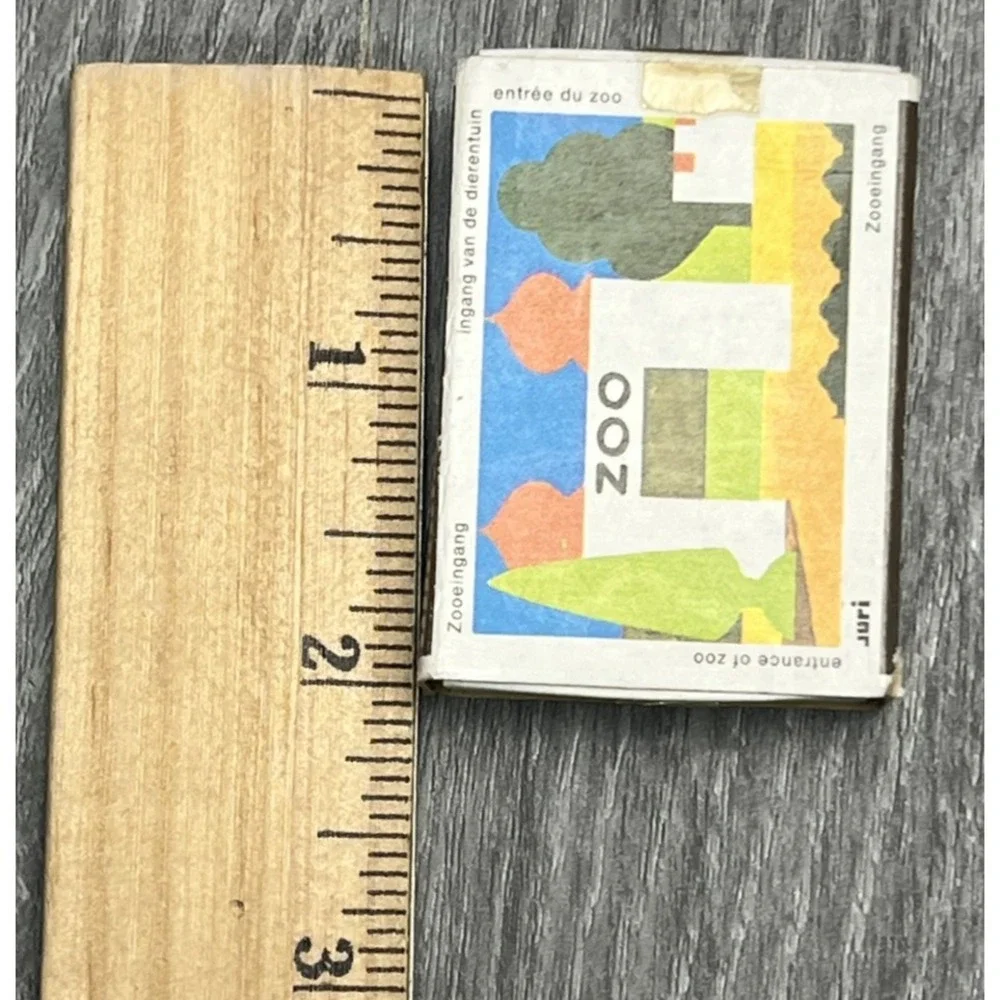 Vintage Juri ZOO Wooden Building Blocks Set Matchbox Toy W. Germany Entrance